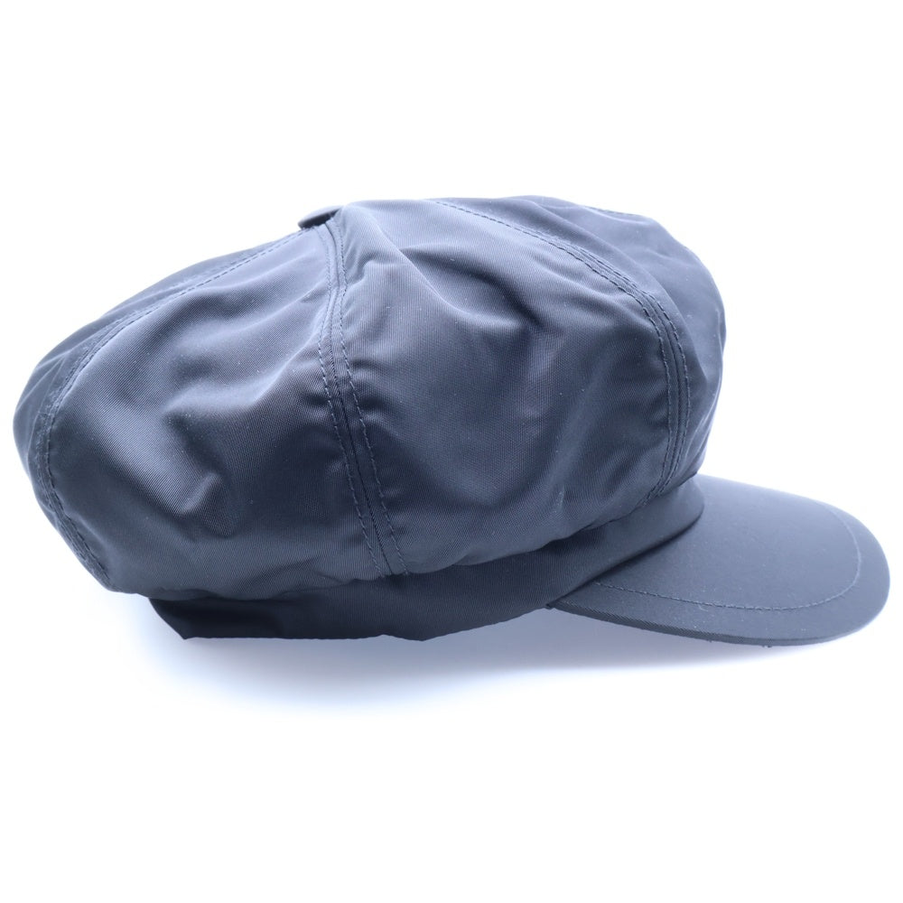 PRADA(プラダ) ロゴ三角プレート ナイロン テスート キャスケット 帽子 ブラック 1HC551