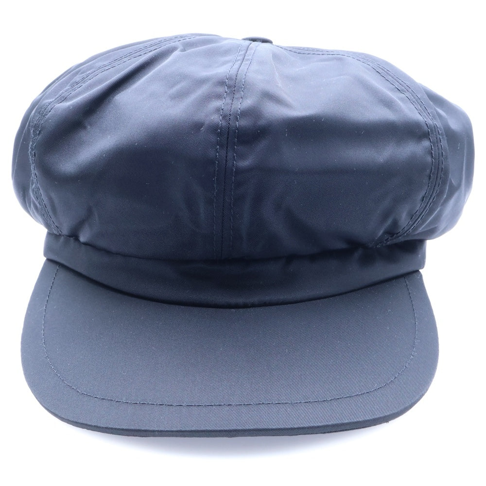 PRADA(プラダ) ロゴ三角プレート ナイロン テスート キャスケット 帽子 ブラック 1HC551