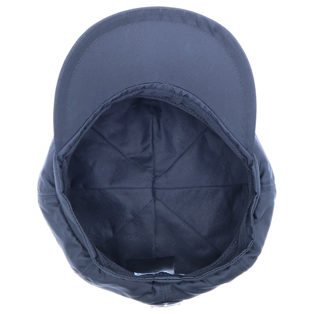 PRADA(プラダ) ロゴ三角プレート ナイロン テスート キャスケット 帽子 ブラック 1HC551