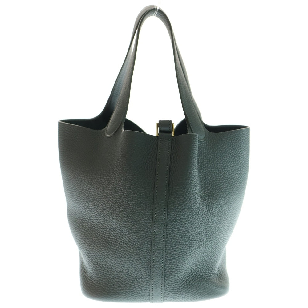 HERMES(エルメス) ピコタンロックMM ヴェールマングローブ トリヨンクレマンス レザー ハンドバッグ ゴールド金具 グレー K刻印