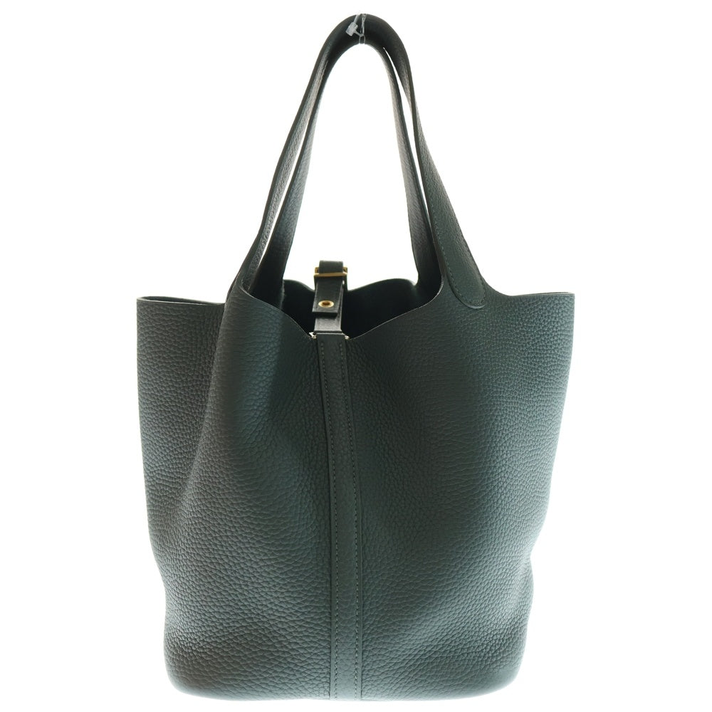 HERMES(エルメス) ピコタンロックMM ヴェールマングローブ トリヨンクレマンス レザー ハンドバッグ ゴールド金具 グレー K刻印