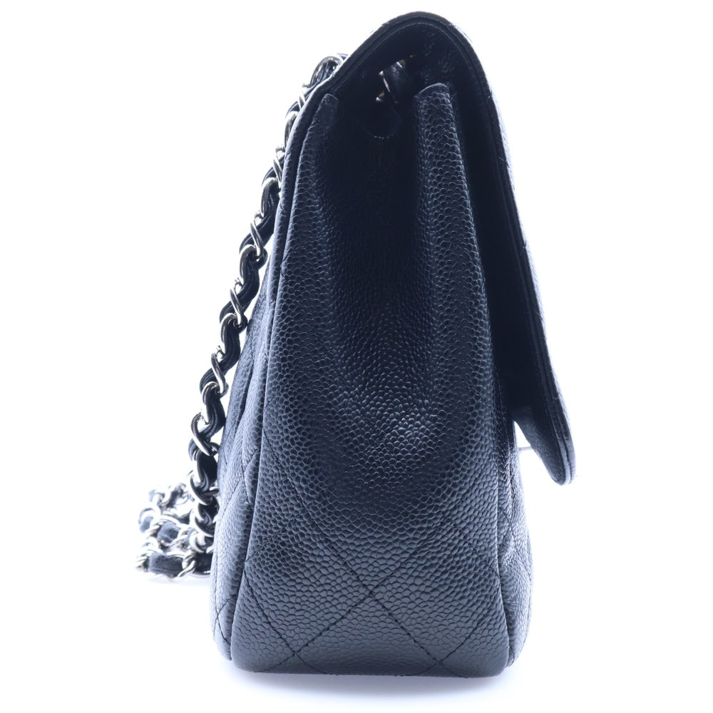 CHANEL(シャネル) デカマトラッセ30 ココマーク キャビアスキン Sフラップ/Wチェーンショルダーバッグ SV金具 ブラック