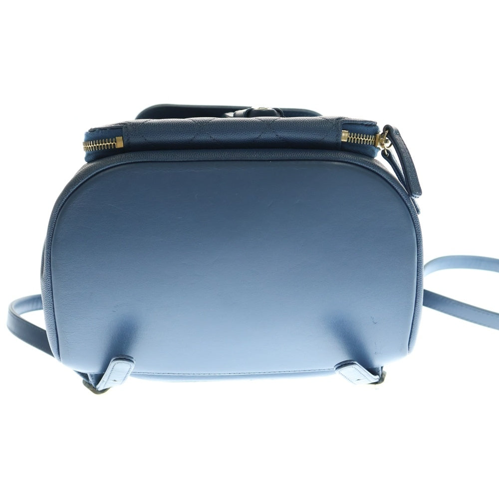 CHANEL(シャネル) ビジネスアフィニティ リュックサック バッグパック ショルダーバッグ ライトブルー ゴールド金具 キャビアスキン