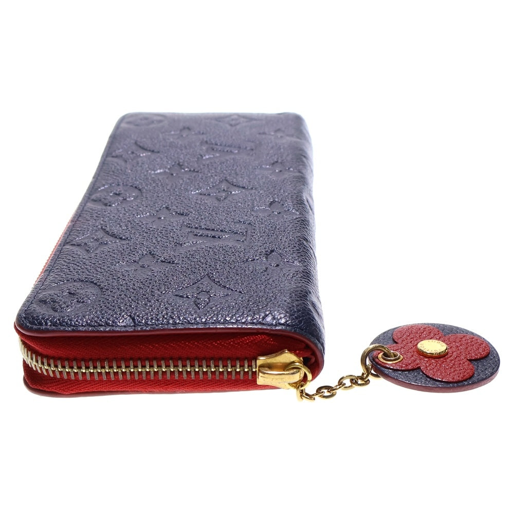 LOUIS VUITTON(ルイヴィトン) モノグラムアンプラントポルトフォイユ・クレマンス ロングウォレット 長財布 カードケース ネイビー×レッド レザー M68325
