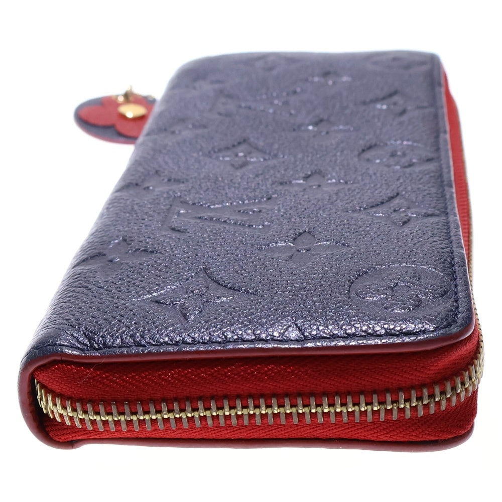 LOUIS VUITTON(ルイヴィトン) モノグラムアンプラントポルトフォイユ・クレマンス ロングウォレット 長財布 カードケース ネイビー×レッド レザー M68325