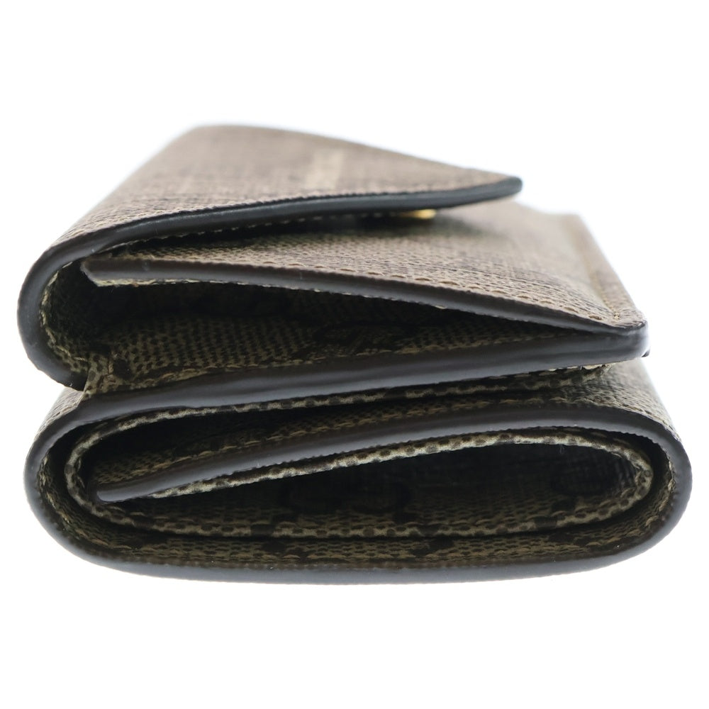 GUCCI(グッチ) ×Balenciaga バレンシアガ GGスプリーム レザーコンパクトウォレット 三つ折り財布 ブラウン 681704