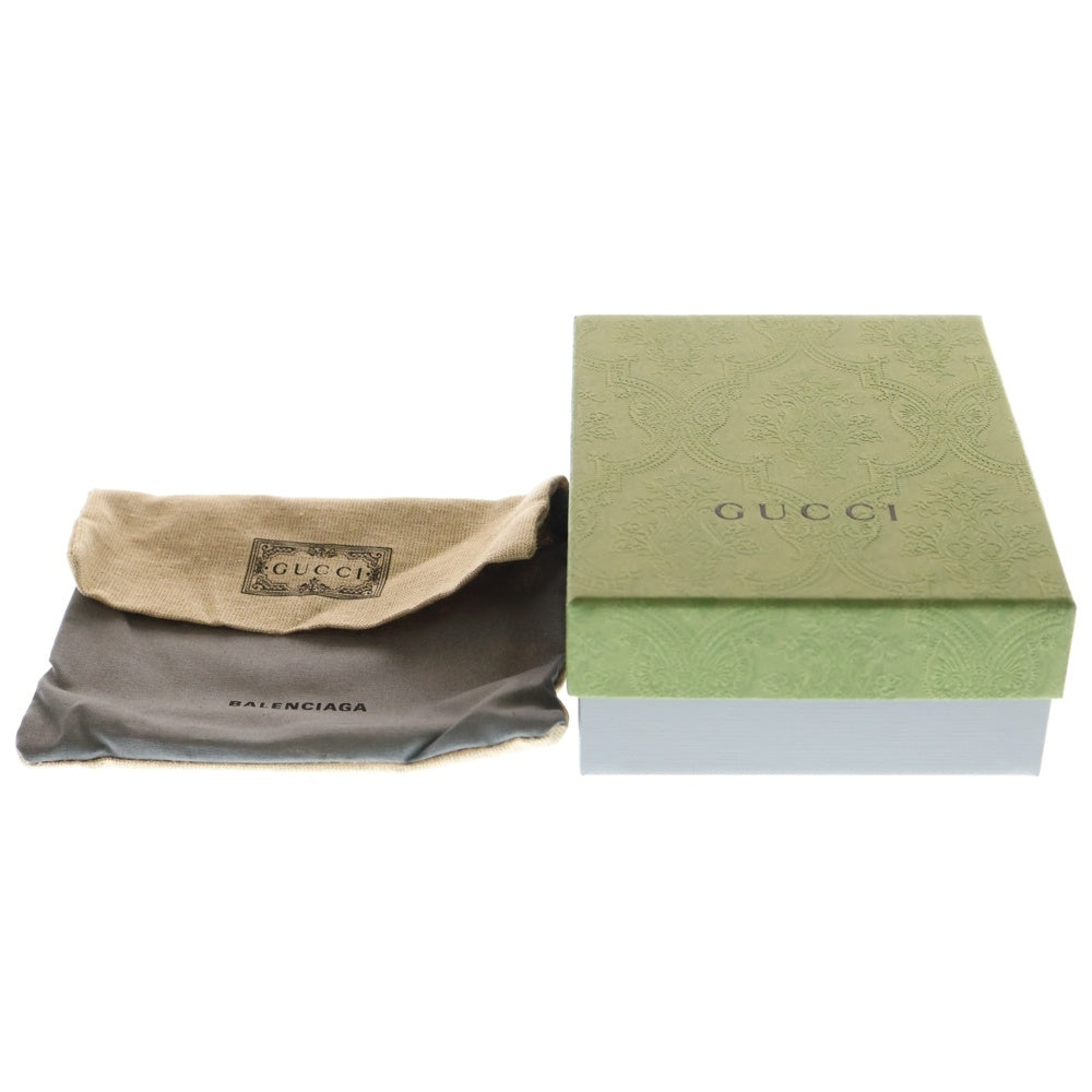 GUCCI(グッチ) ×Balenciaga バレンシアガ GGスプリーム レザーコンパクトウォレット 三つ折り財布 ブラウン 681704