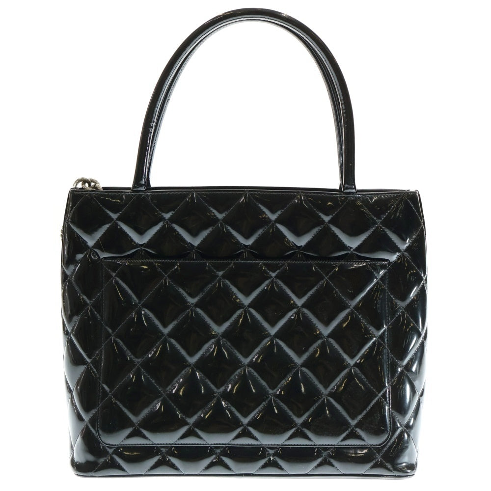 CHANEL(シャネル) ココマーク 復刻トート トートバッグ ハンドバッグ ブラック シルバー金具 エナメル