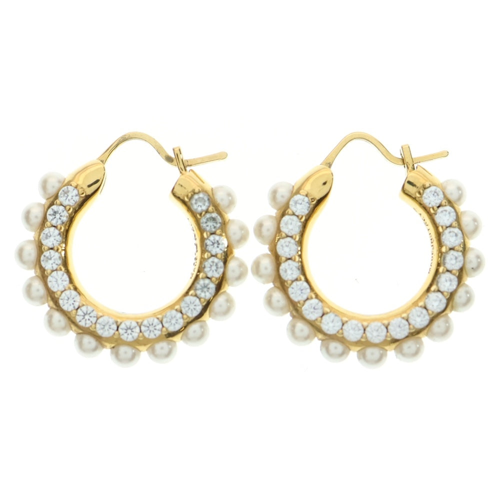 miumiu(ミュウミュウ) ロゴピアス イヤーアクセサリー GP×パール×ラインストーン ゴールド 5JO654