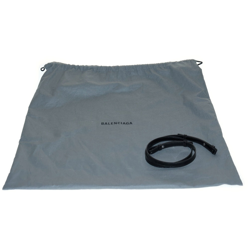 BALENCIAGA(バレンシアガ) ビストロ トートバッグ カゴバッグ ハンドバッグ ショルダーバッグ ブラック シルバー金具 パテント
