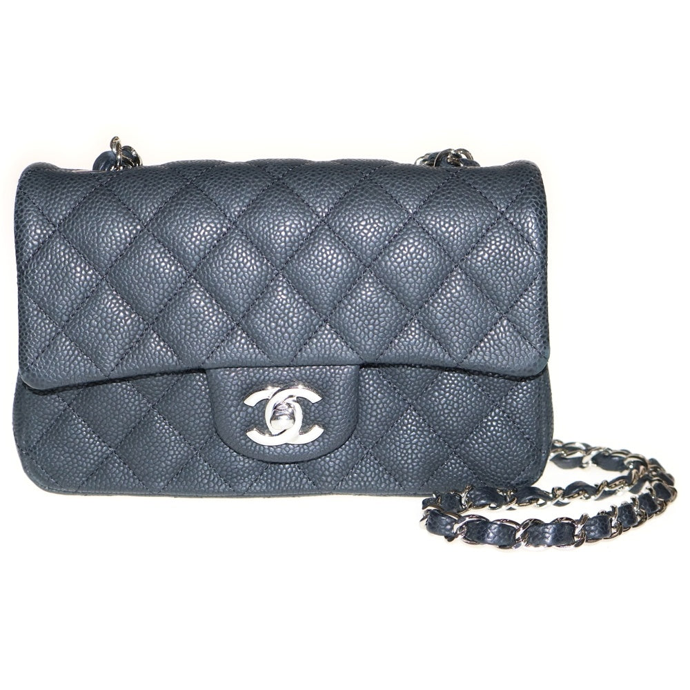 CHANEL(シャネル) ミニマトラッセ ココマーク キャビアスキン SV金具 Sフラップレザーチェーンショルダーバッグ ブラック