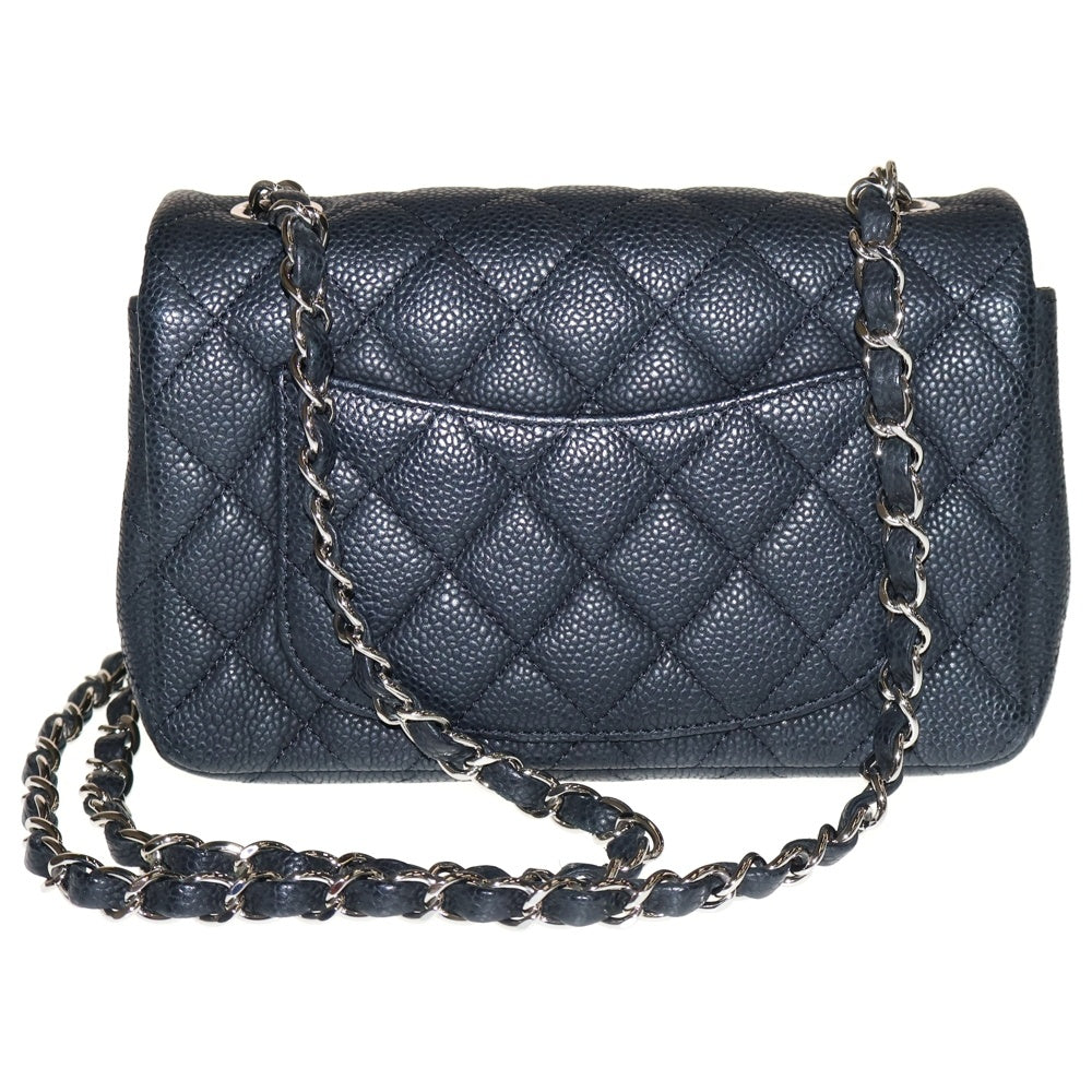 CHANEL(シャネル) ミニマトラッセ ココマーク キャビアスキン SV金具 Sフラップレザーチェーンショルダーバッグ ブラック