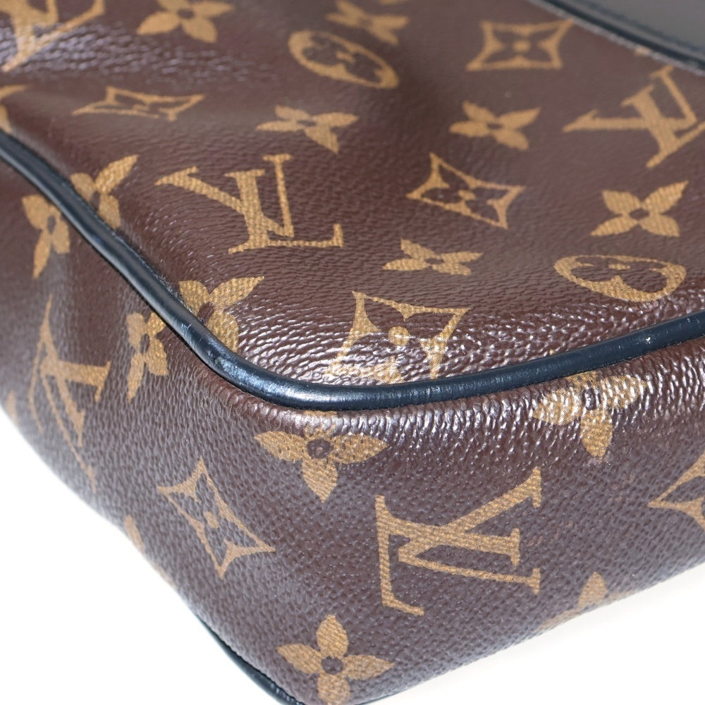 LOUIS VUITTON(ルイヴィトン) モノグラム マカサー ポルトドキュマン ヴォワヤージュ 2WAYバッグ ハンドバッグ ショルダーバッグ ブラウン シルバー金具 レザー×PVC M52005