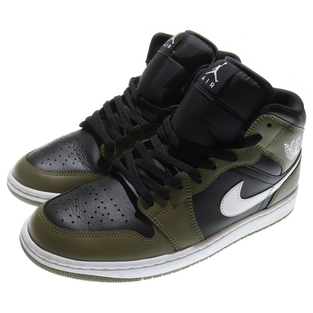 NIKE(ナイキ) AIR JORDAN 1 MID エアジョーダン 1 ミッドカットスニーカー カーキ/ブラック US10/28cm DQ8426-092