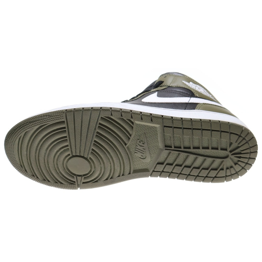 NIKE(ナイキ) AIR JORDAN 1 MID エアジョーダン 1 ミッドカットスニーカー カーキ/ブラック US10/28cm DQ8426-092