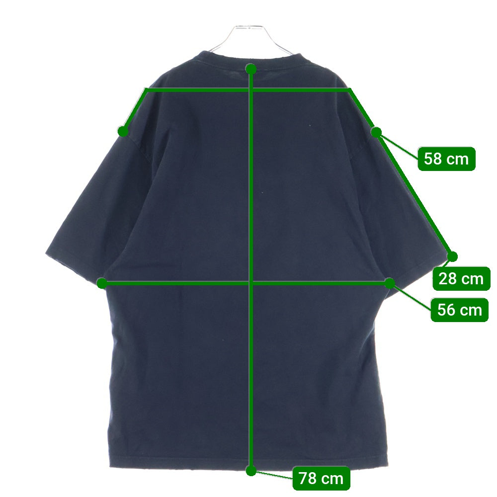 BALENCIAGA(バレンシアガ) ATHLETES アスリート ロゴプリント ダメージ加工 クルーネック 半袖Tシャツ カットソー ブラック 641614