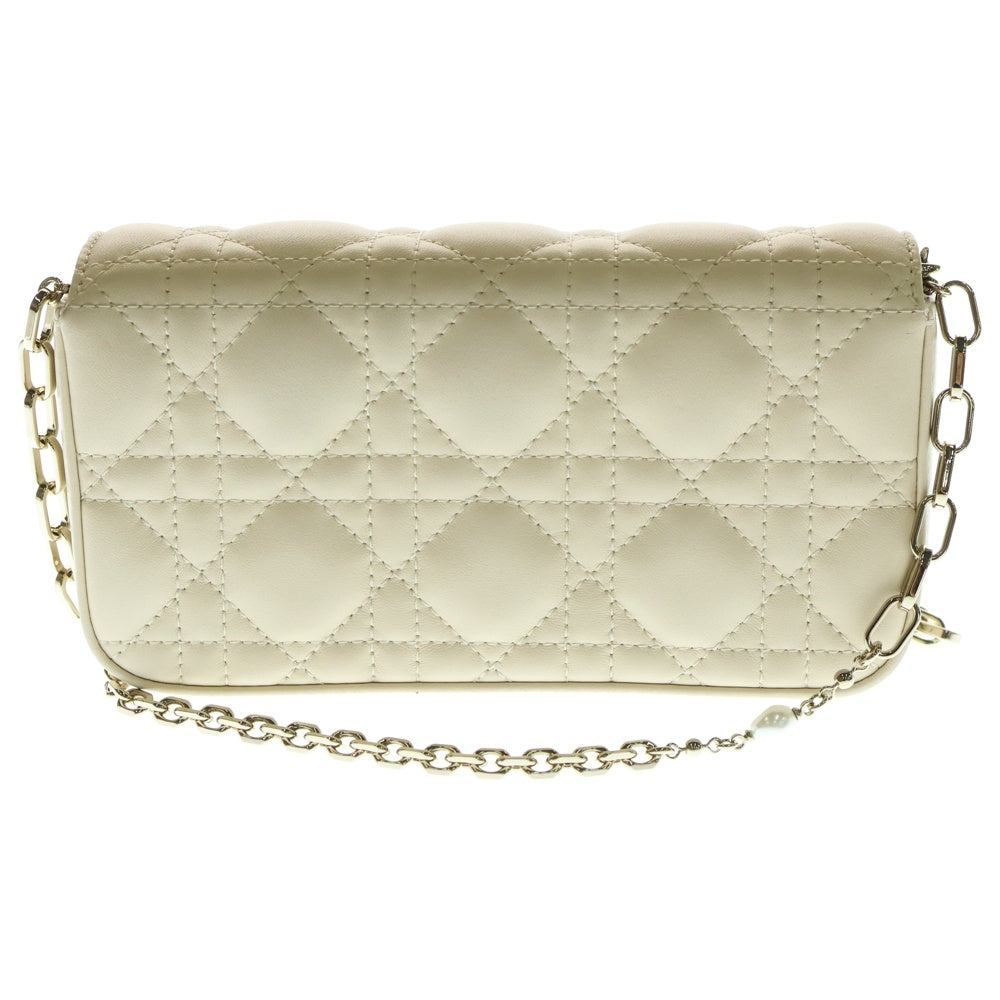 Christian Dior(クリスチャンディオール) My Dior Talk マイディオール トーク フォンバッグ カナージュ ラムスキン レザー チェーンショルダーバッグ ゴールド金具 ベージュ