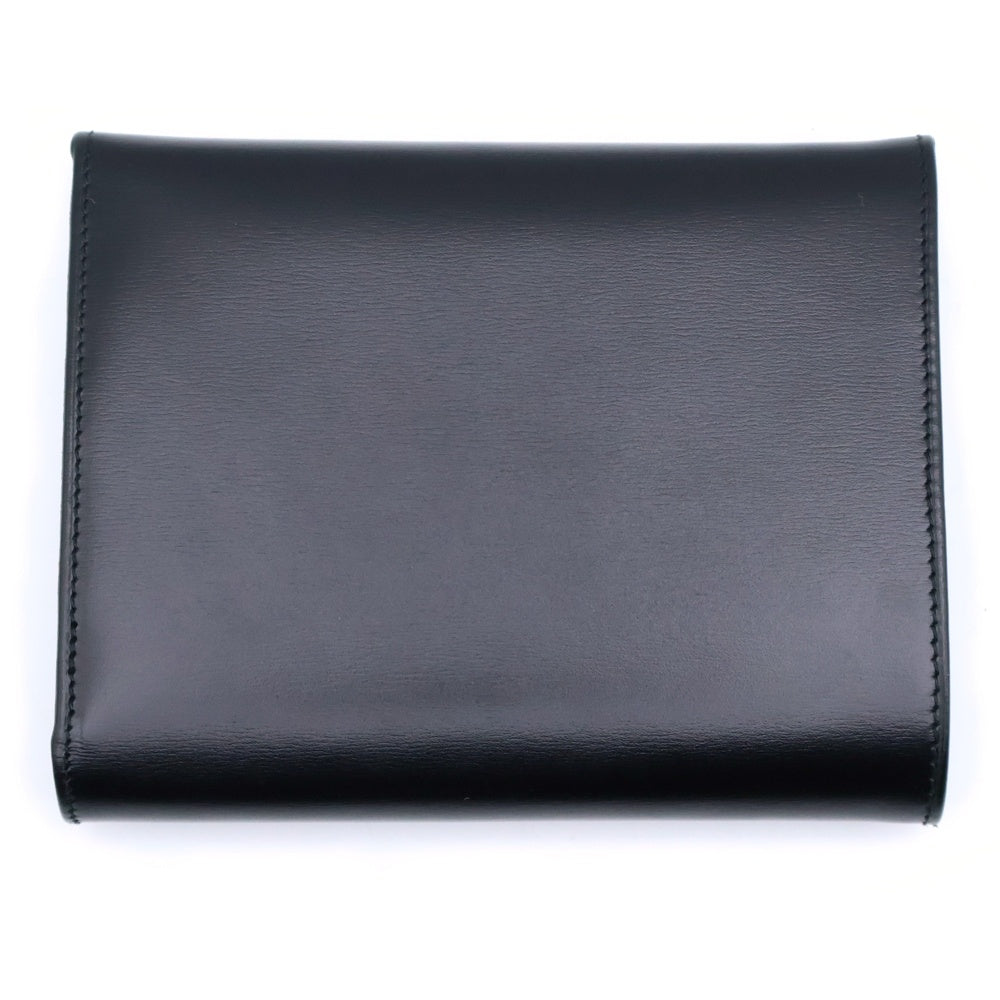 Cartier(カルティエ) パンテール レザー コンパクトウォレット 三つ折り財布 ゴールド金具 ブラック