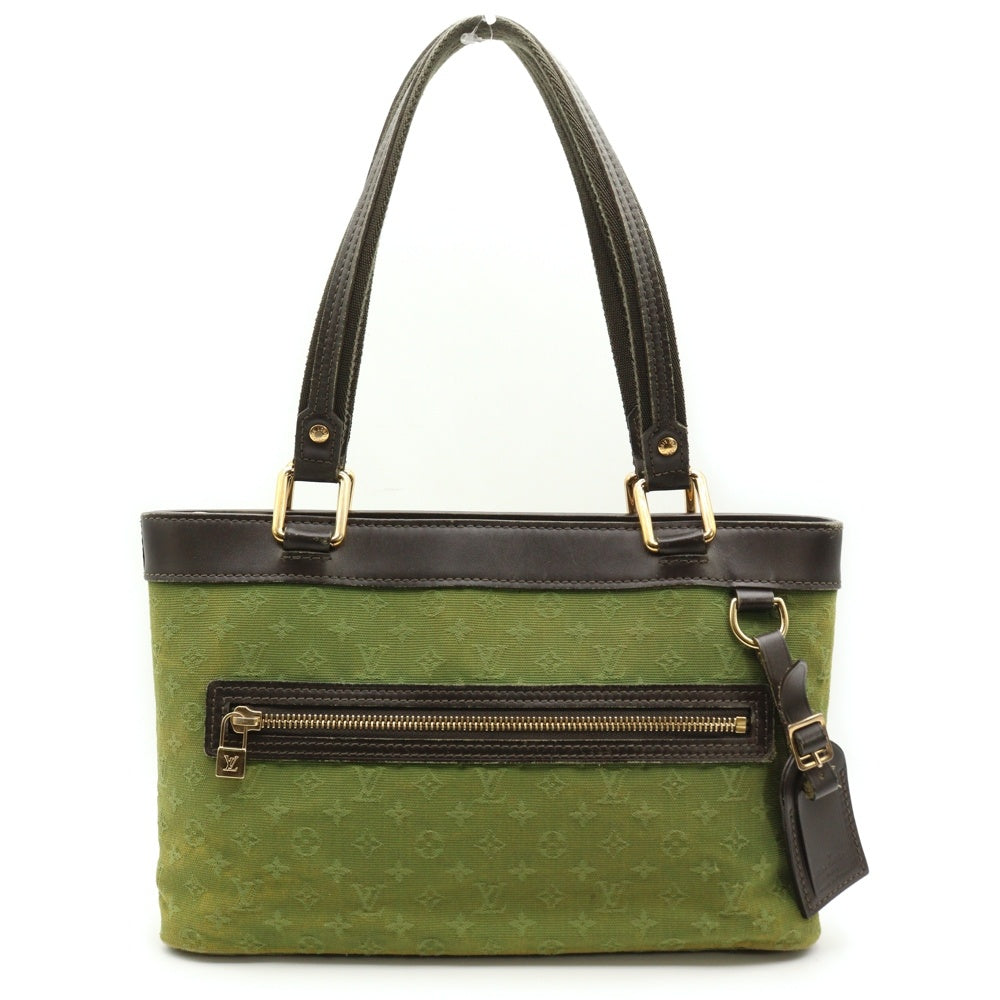 LOUIS VUITTON(ルイヴィトン) モノグラムミニ ルシーユPM ハンドバッグ トートバッグ ブラウン×グリーン レザー×キャンバス M92682 ゴールド金具