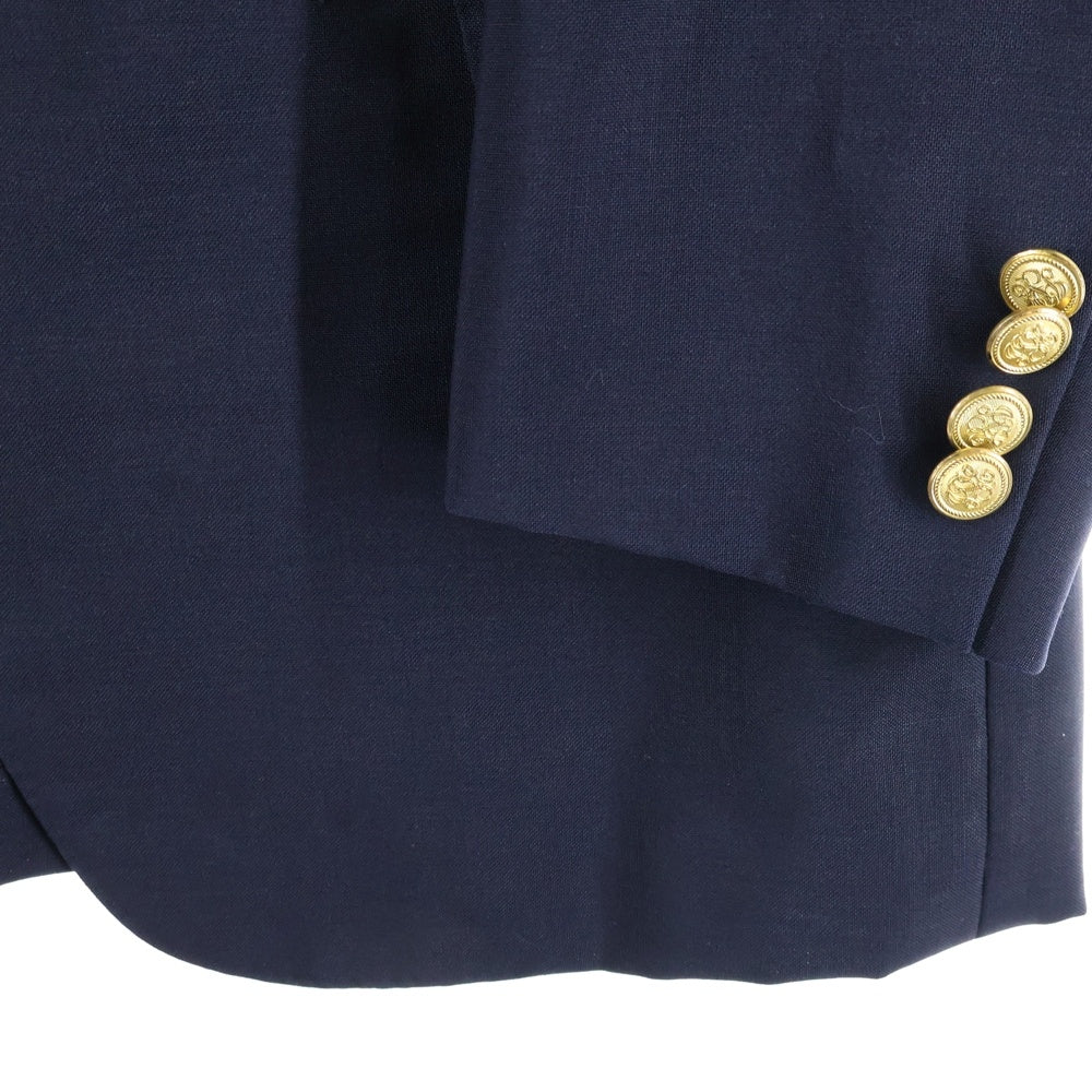 BURBERRY(バーバリー) ゴールドボタン ウール 2B テーラードジャケット ブレザー ネイビー