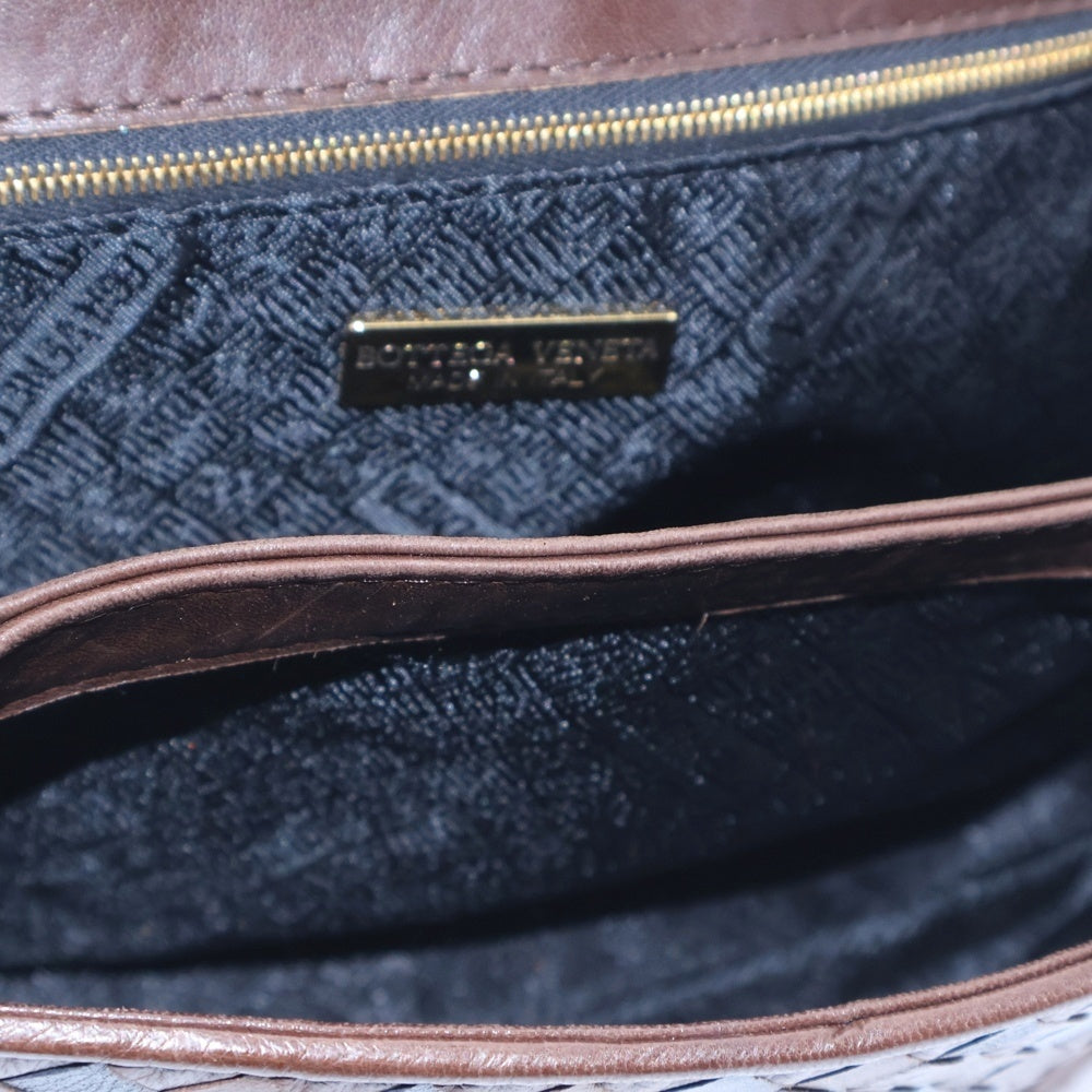 BOTTEGA VENETA(ボッテガヴェネタ) イントレチャート ハンドバッグ ブラウン レザー