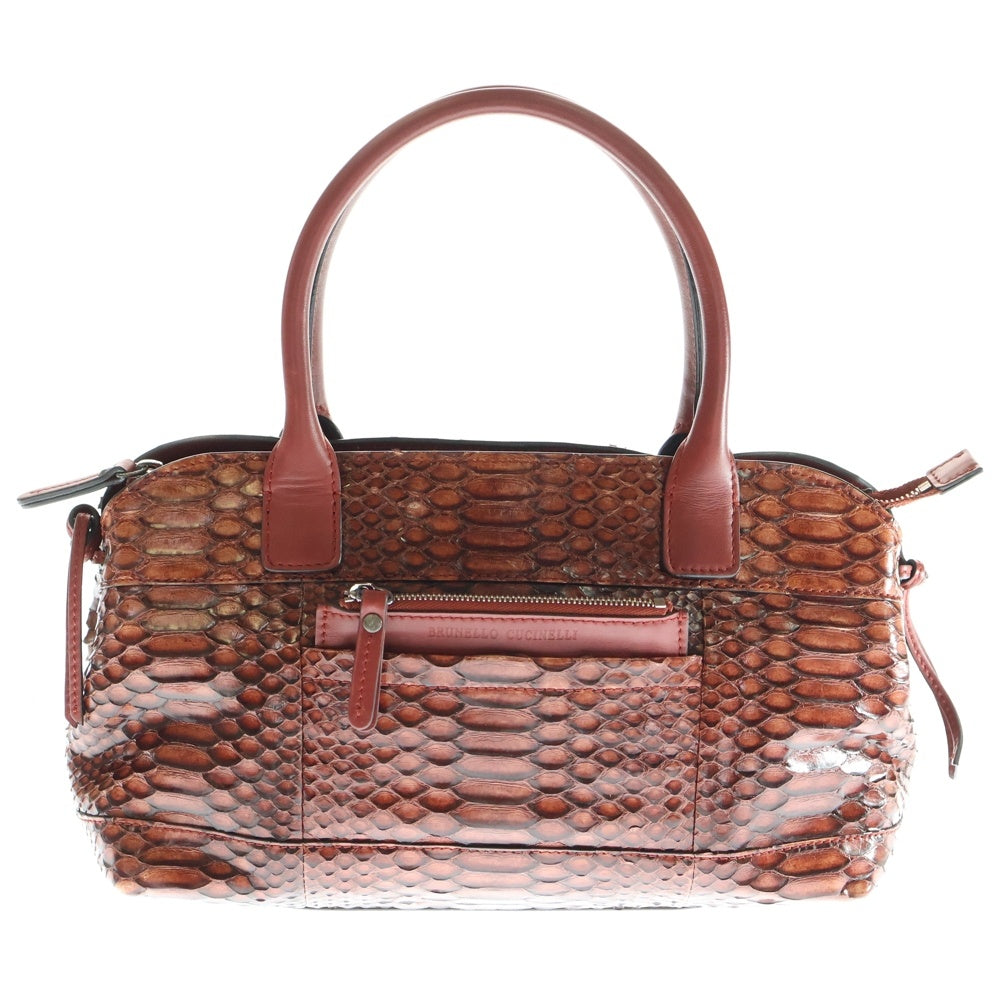 BRUNELLO CUCINELLI(ブルネロクチネリ) ハンドバッグ レッド パイソン