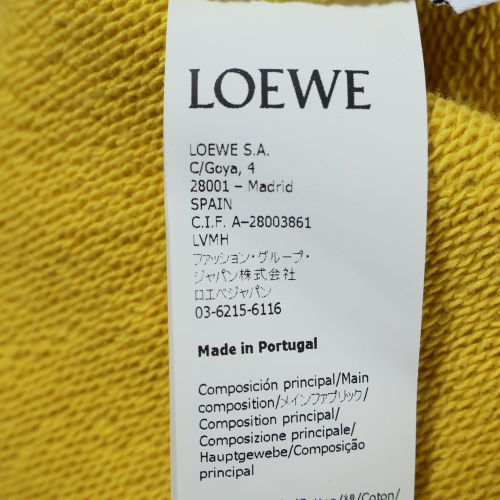 LOEWE(ロエベ) アナグラムロゴ刺繍 プルオーバースウェットパーカー フーディー イエロー S359341XA9