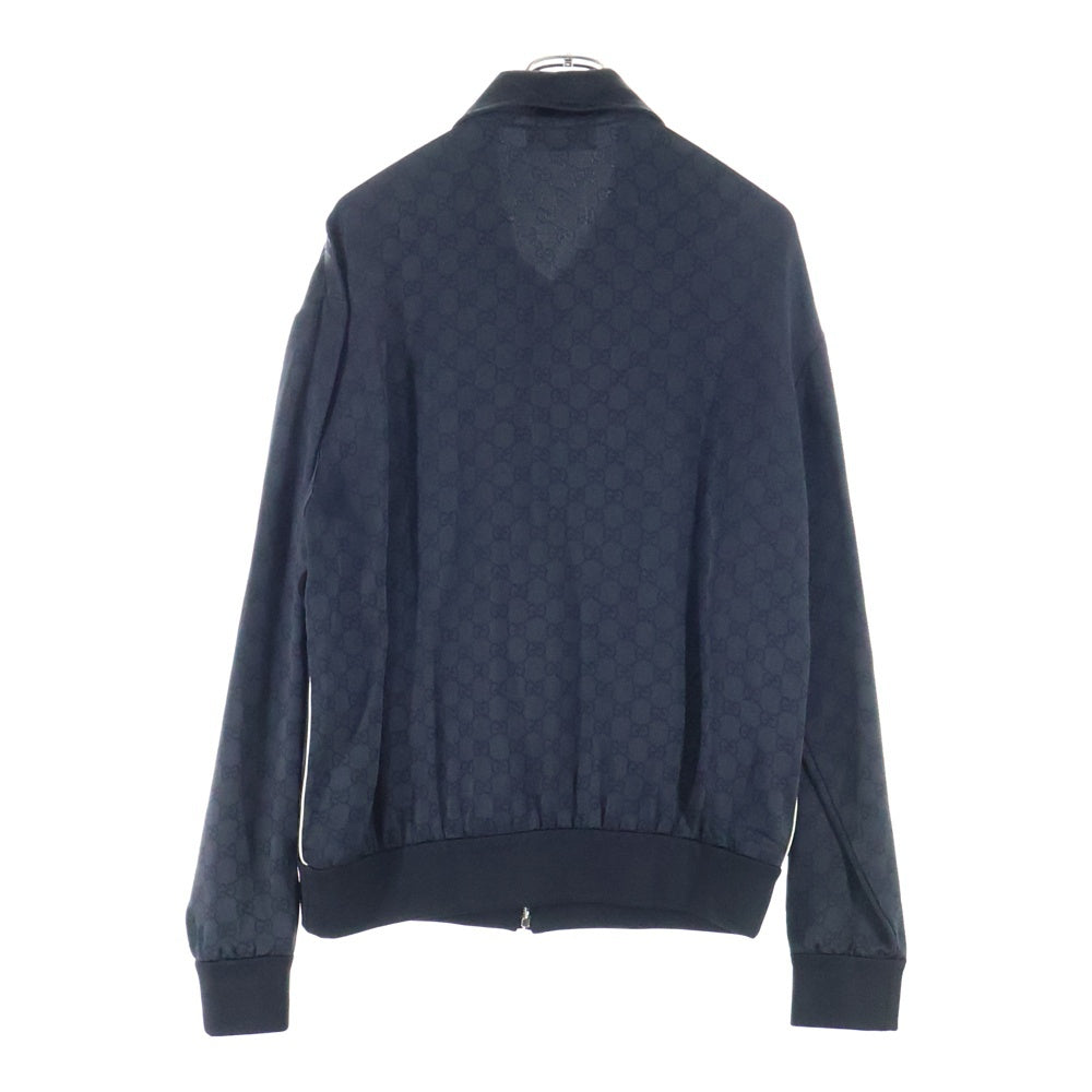 GUCCI(グッチ) 25SS GGサテン 総柄ジャガード レーヨン セットアップ ジップアップ トラックジャケット サイドライン ストレート イージーパンツ ブラック 811273/811318