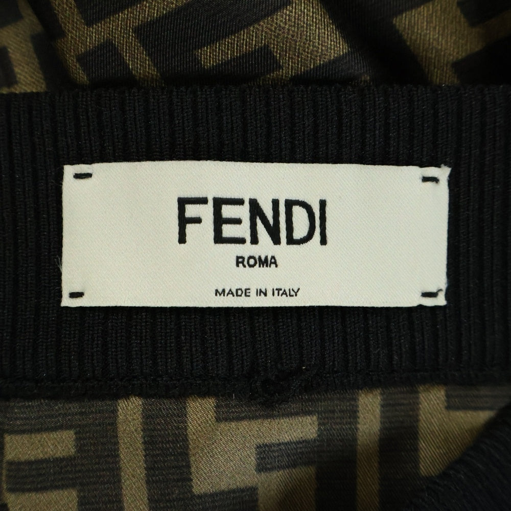 FENDI(フェンディ) ズッカ総柄 シルク プリーツ ロング フレア スカート ブラウン レディース FQ6695 A8G3