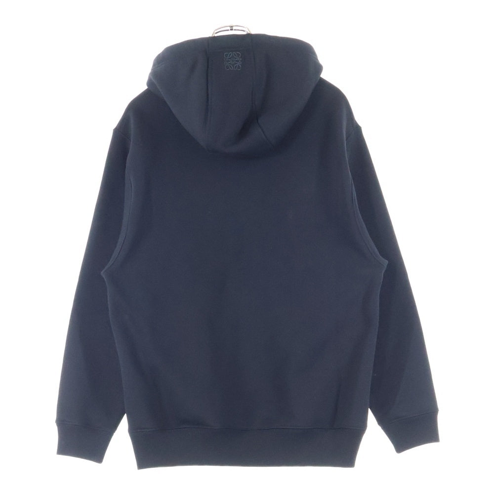LOEWE(ロエベ) Relaxed fit hoodie ムーンプリント うさぎ ラビット刺繍 ドローコードチャーム プルオーバー スウェットパーカー フーディー ブラック S359Y25X52