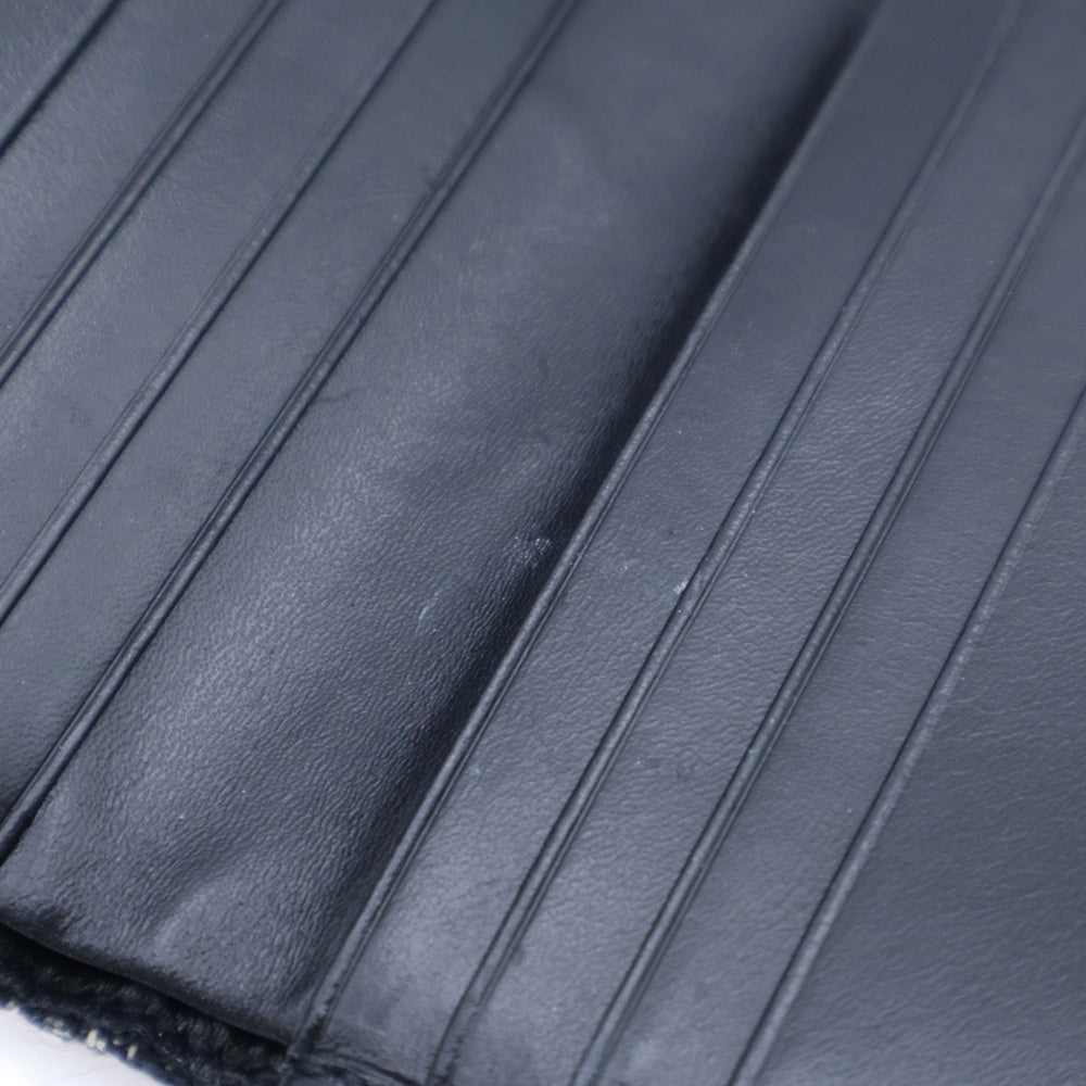 Christian Dior(クリスチャンディオール) トロッター 三つ折り財布 コンパクトウォレット コインケース ブラック キャンバス×レザー ブラック金具