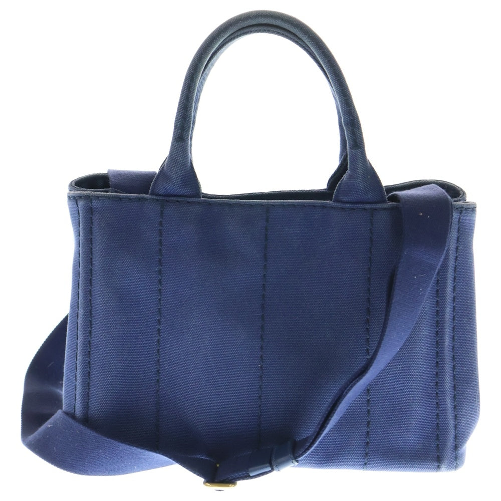 PRADA(プラダ) カナパ 2WAYハンドバッグ ショルダーバッグ ブルー キャンバス B2439G ゴールド金具