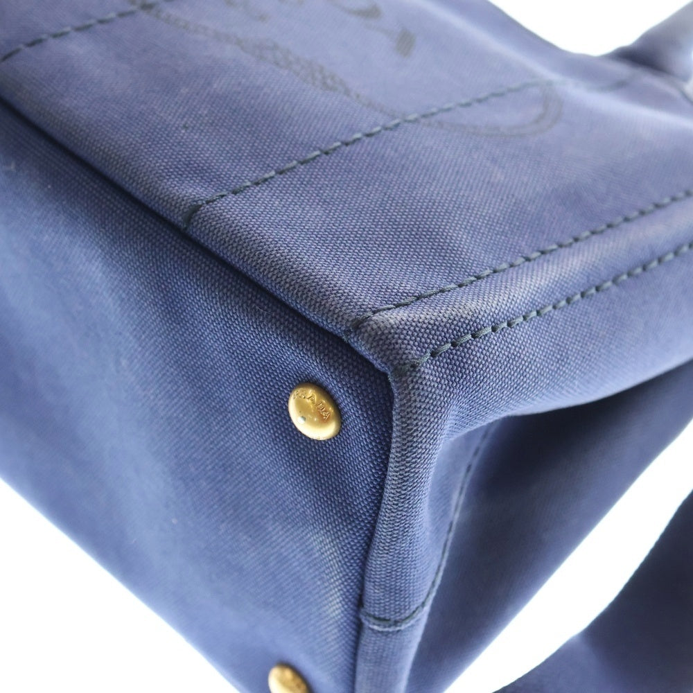 PRADA(プラダ) カナパ 2WAYハンドバッグ ショルダーバッグ ブルー キャンバス B2439G ゴールド金具