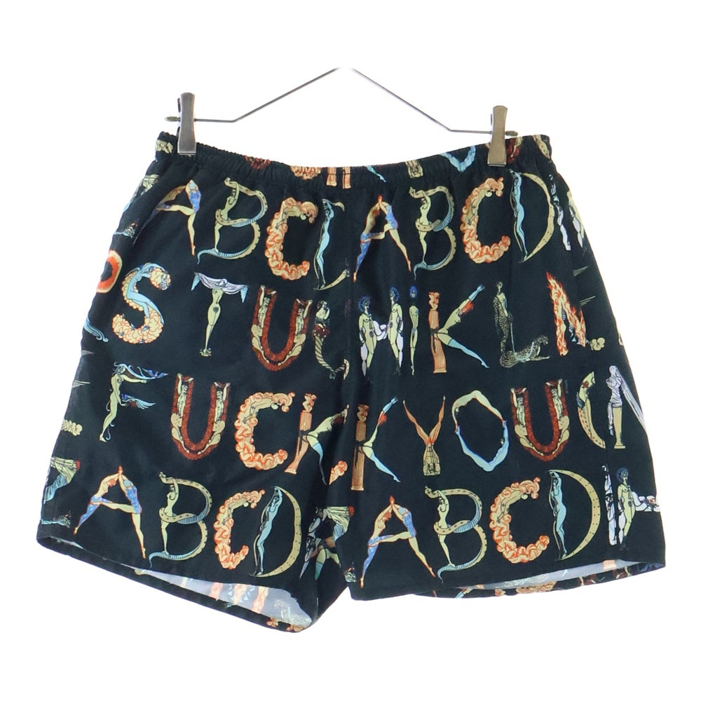 SUPREME(シュプリーム) 18SS Alphabet Water Short アルファベット 総柄プリント ウォーター ハーフ ショートパンツ ショーツ ブラック
