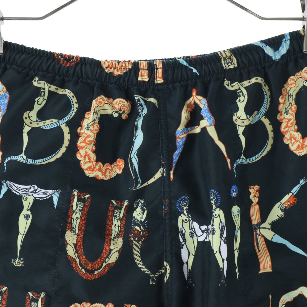 SUPREME(シュプリーム) 18SS Alphabet Water Short アルファベット 総柄プリント ウォーター ハーフ ショートパンツ ショーツ ブラック
