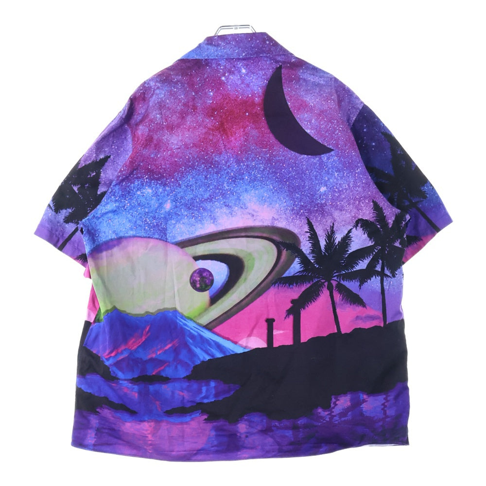 VALENTINO(ヴァレンティノ) Water Sky Print ウォータースカイ ギャラクシー総柄プリント オープンカラー 半袖シャツ パープル/ブルー XV3AAA9081C