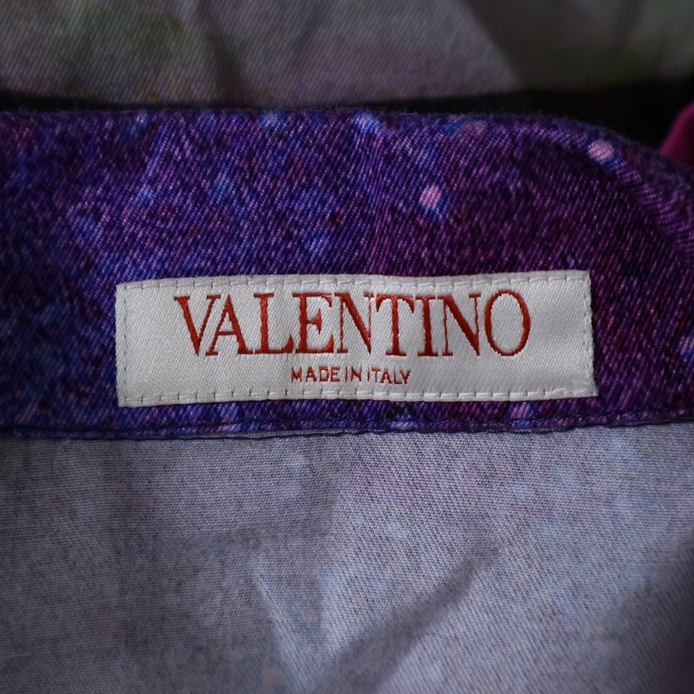 VALENTINO(ヴァレンティノ) Water Sky Print ウォータースカイ ギャラクシー総柄プリント オープンカラー 半袖シャツ パープル/ブルー XV3AAA9081C