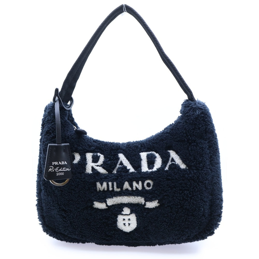 PRADA(プラダ) ワンショルダーバッグ ハンドバッグ テリー ネロ×ビアンコ ブラック×ホワイト スプーニャ 1NE515 シルバー金具