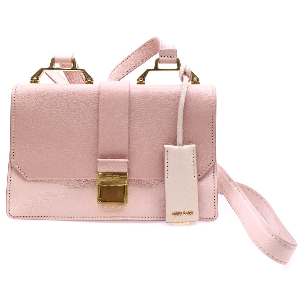 miumiu(ミュウミュウ) マドラス ショルダーバッグ ミニバッグ ピンク レザー 5BH609 ゴールド金具