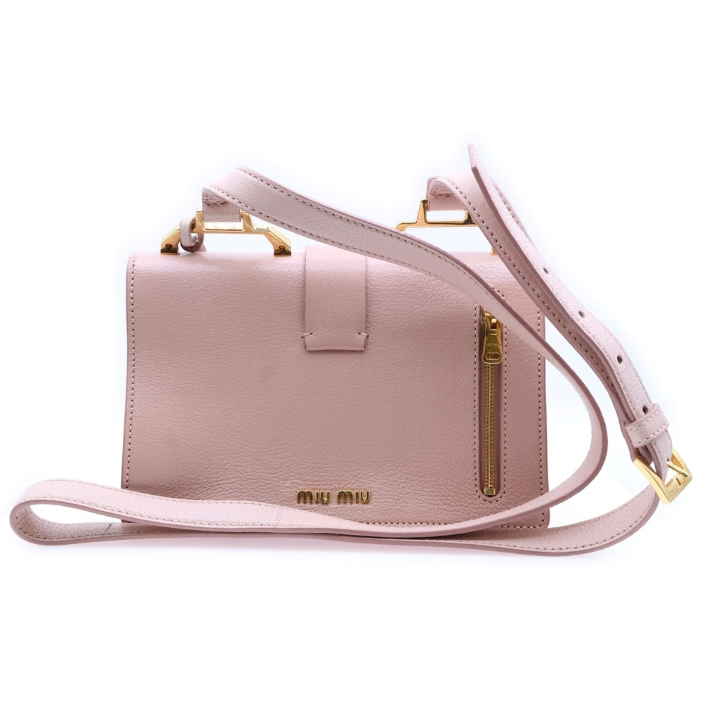 miumiu(ミュウミュウ) マドラス ショルダーバッグ ミニバッグ ピンク レザー 5BH609 ゴールド金具