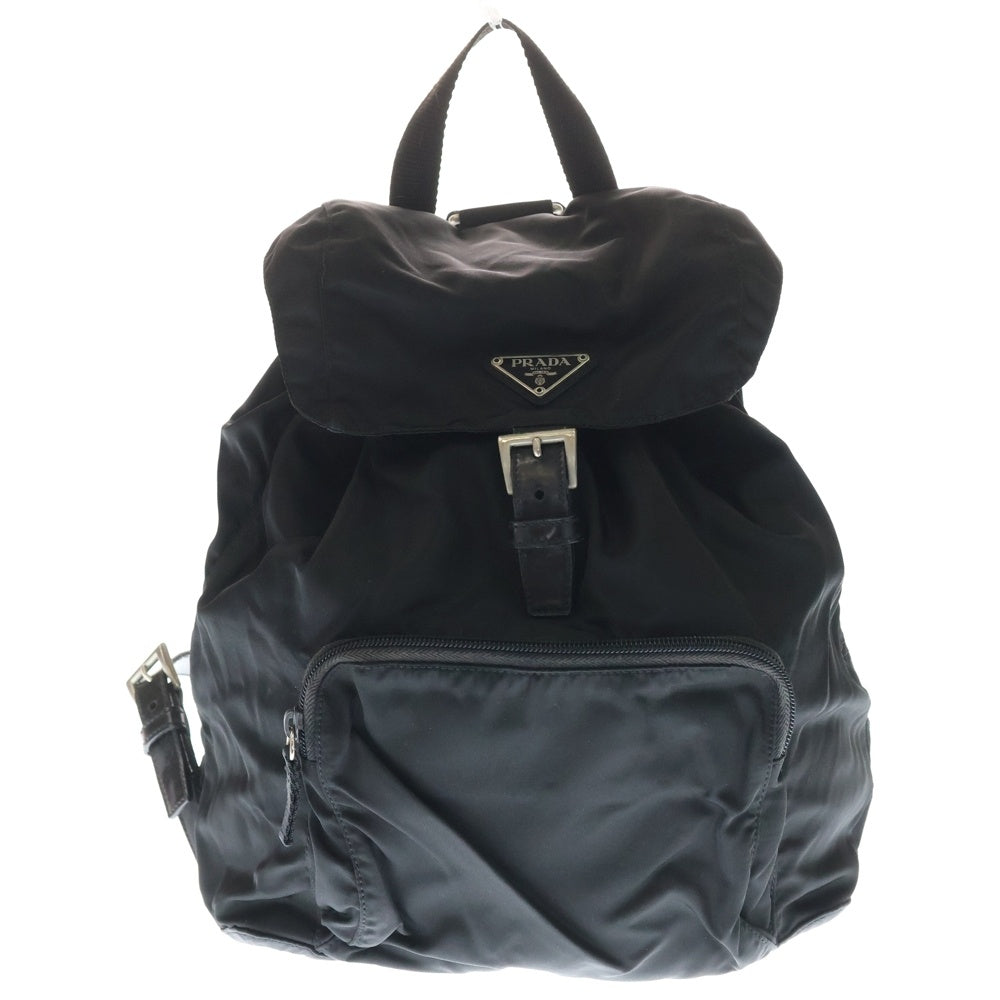 PRADA(プラダ) トライアングルロゴ 三角プレート テスート ナイロン リュックサック バックパック ブラック シルバー金具