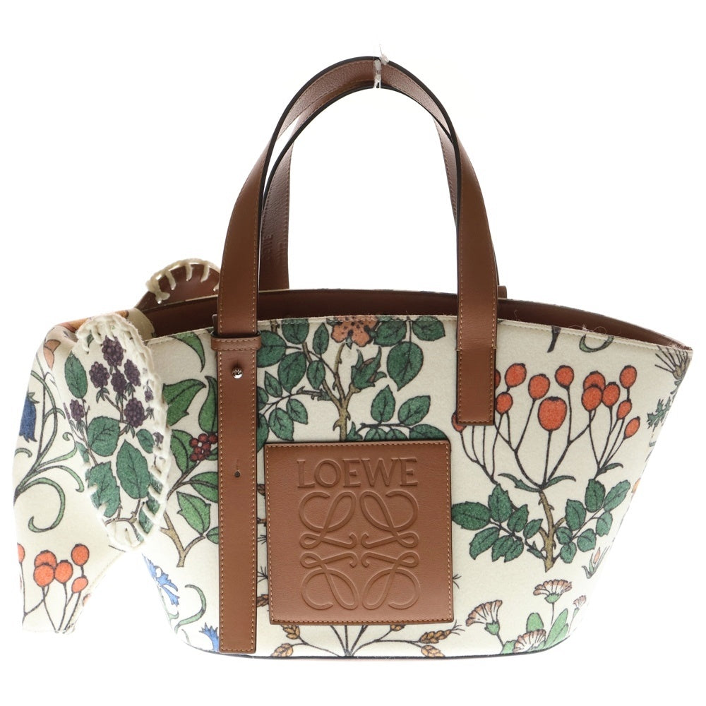 LOEWE(ロエベ) バーバリウム アナグラム レザー切替フェルトバケットバッグ ハンドバッグ アイボリー/ブラウン A223T21X02 レディース