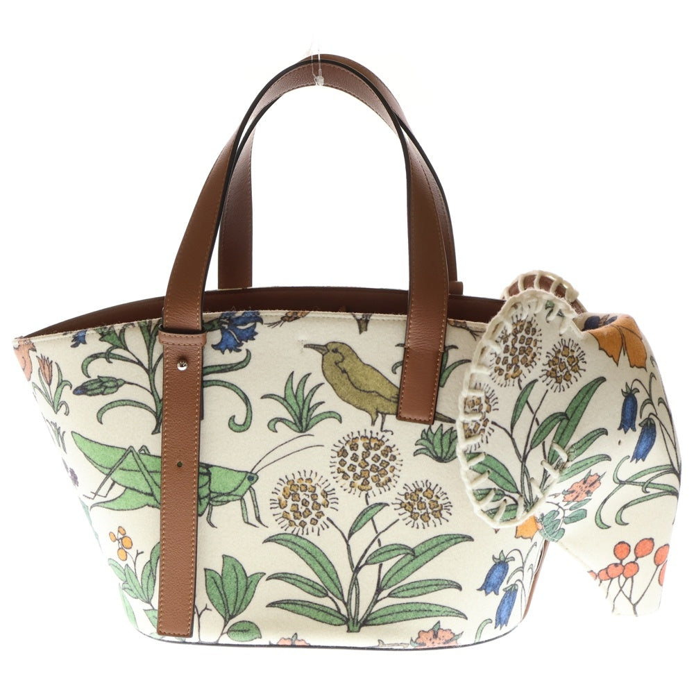 LOEWE(ロエベ) バーバリウム アナグラム レザー切替フェルトバケットバッグ ハンドバッグ アイボリー/ブラウン A223T21X02 レディース