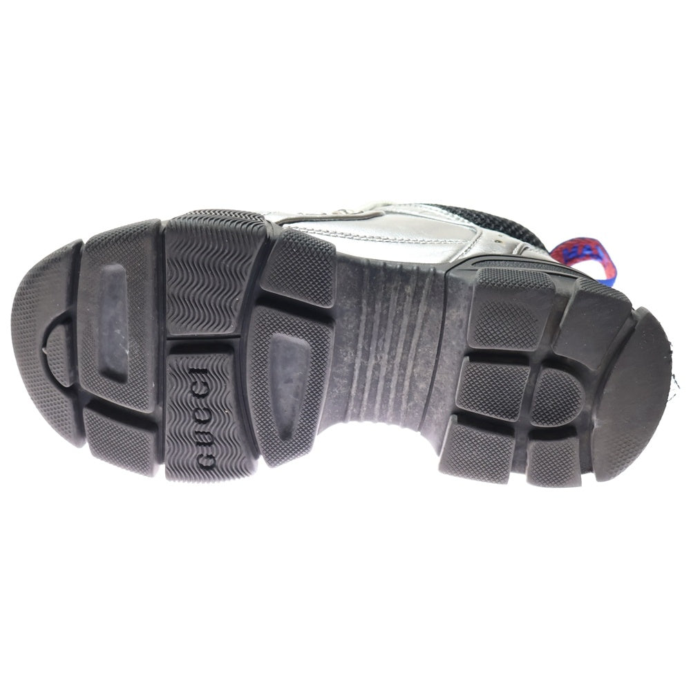 GUCCI(グッチ) フラッシュトレック ビジュー ラバーロゴ ローカットシューズ スニーカー シルバー/ブラック レディース