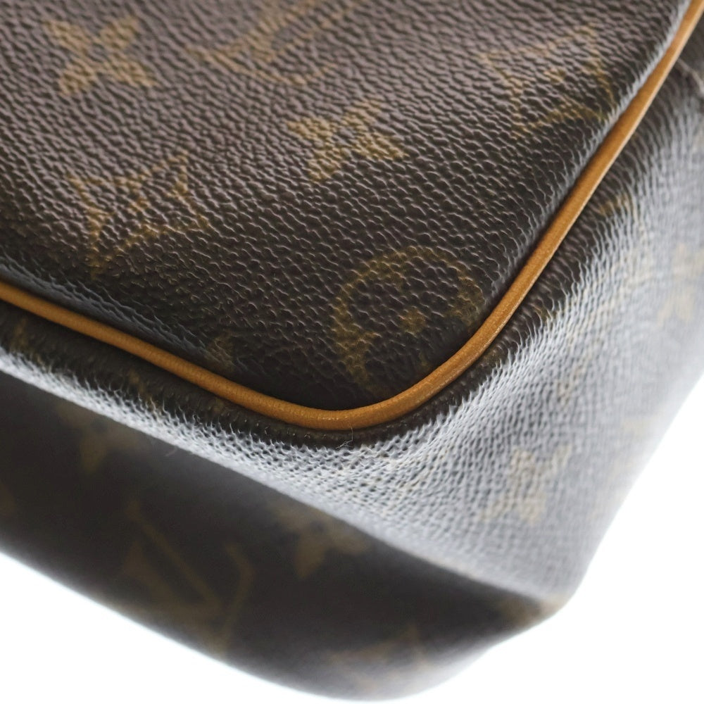 LOUIS VUITTON(ルイヴィトン) モノグラム シテMM ハンドバッグ ブラウン レザー×PVC M51182 ゴールド金具