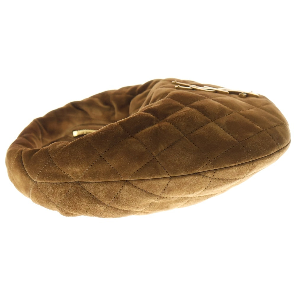 SAINT LAURENT PARIS(サンローランパリ) イカリーノ YSLモノグラム キルティングスエード ハンドバッグ ブラウン スウェード