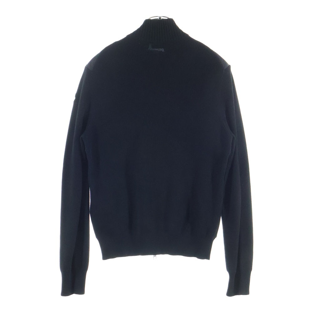 MONCLER(モンクレール) 22SS ワッペンロゴ コットンニット切り替え ハイネック ジップアップ ダウンジャケット ブラック/グレー H10919B00003 M1367