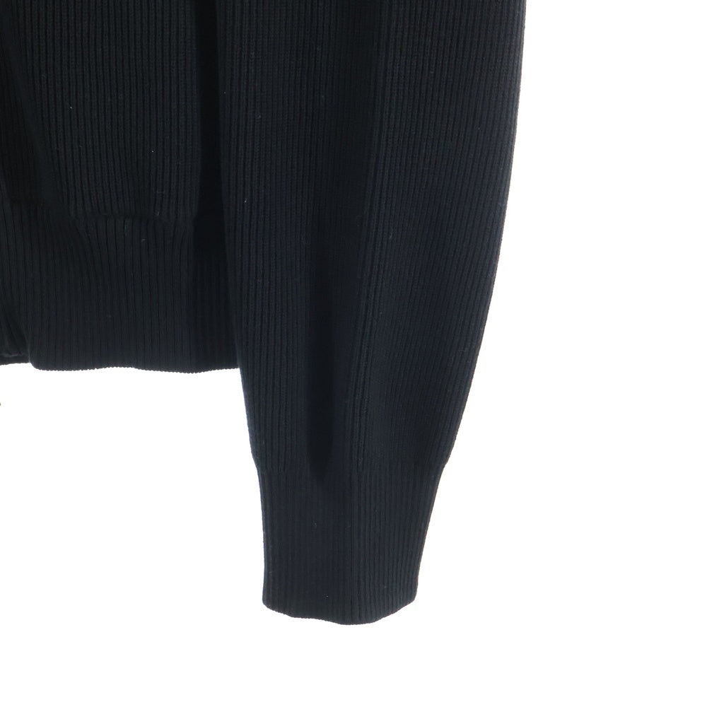 MONCLER(モンクレール) 22SS ワッペンロゴ コットンニット切り替え ハイネック ジップアップ ダウンジャケット ブラック/グレー H10919B00003 M1367