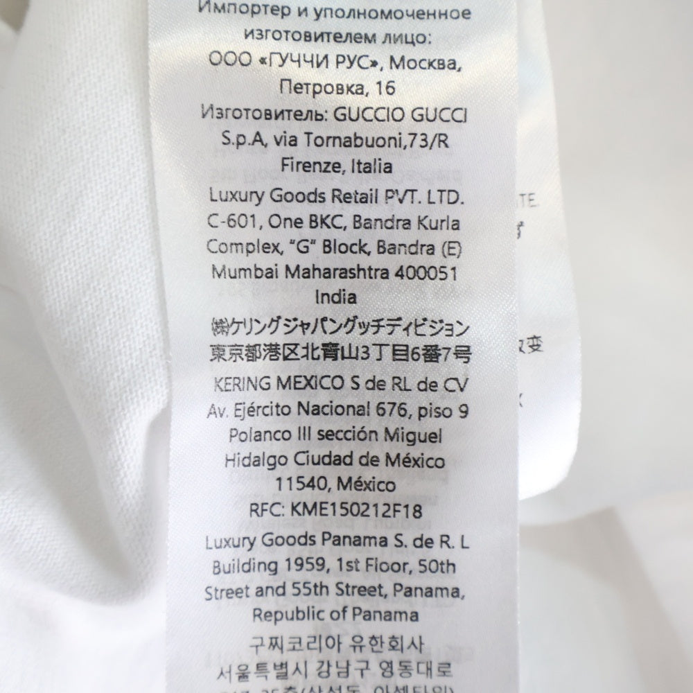 GUCCI(グッチ) 25SS ウェブストライプ ロゴプリントクルーネック半袖Tシャツカットソー ホワイト 784361 XJGKB レディース