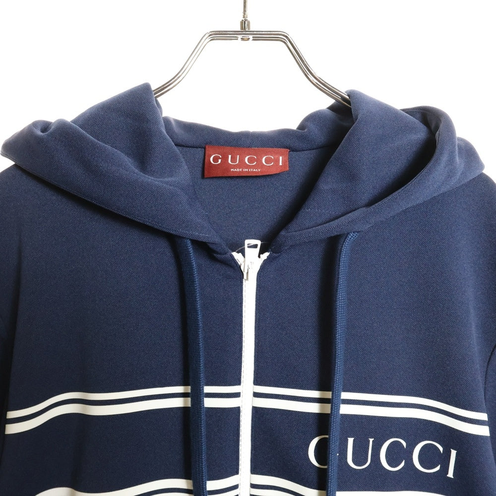 GUCCI(グッチ) テクニカルジャージー ロゴフーデッドスウェット 